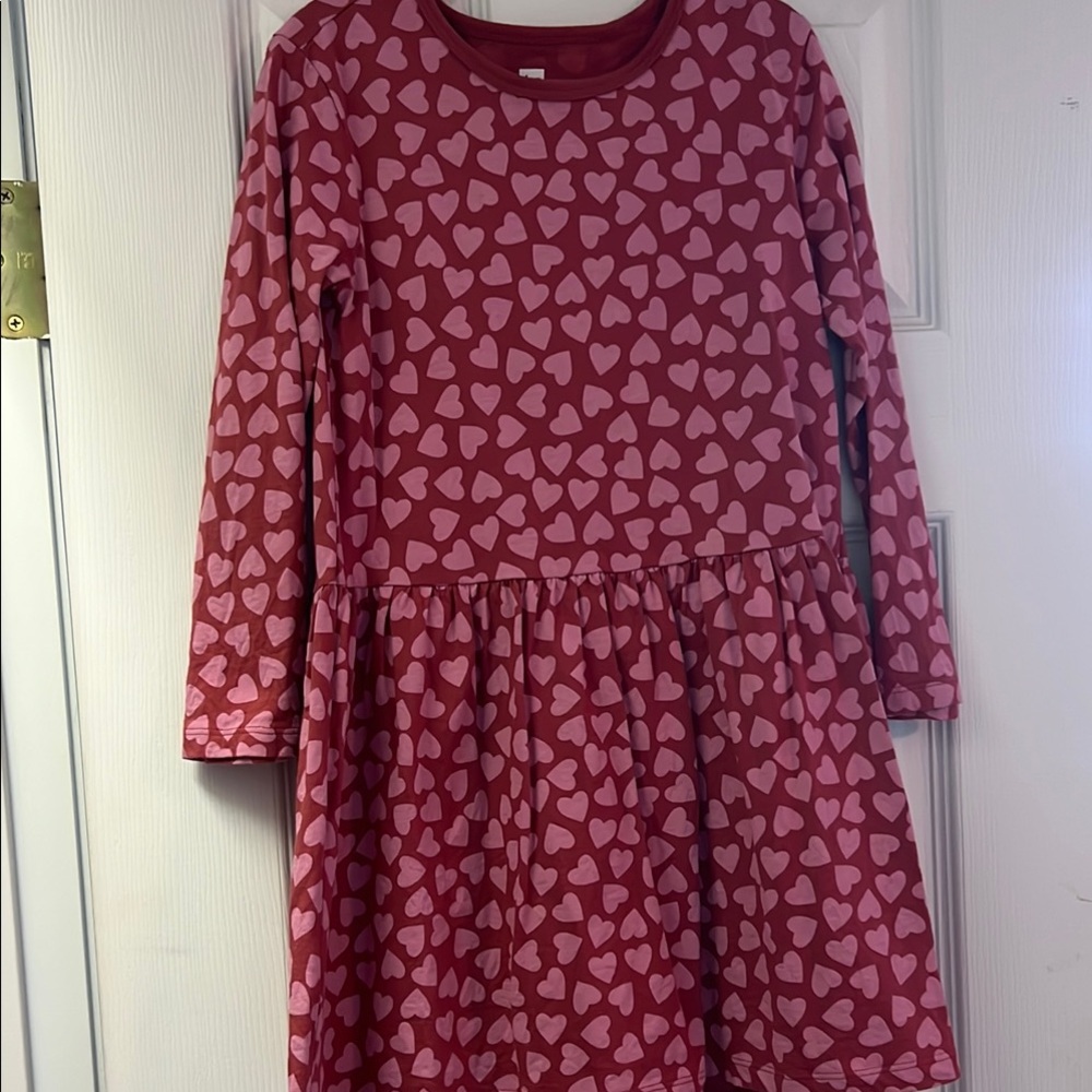 Tea Collection Pink hearts skater dress size 6